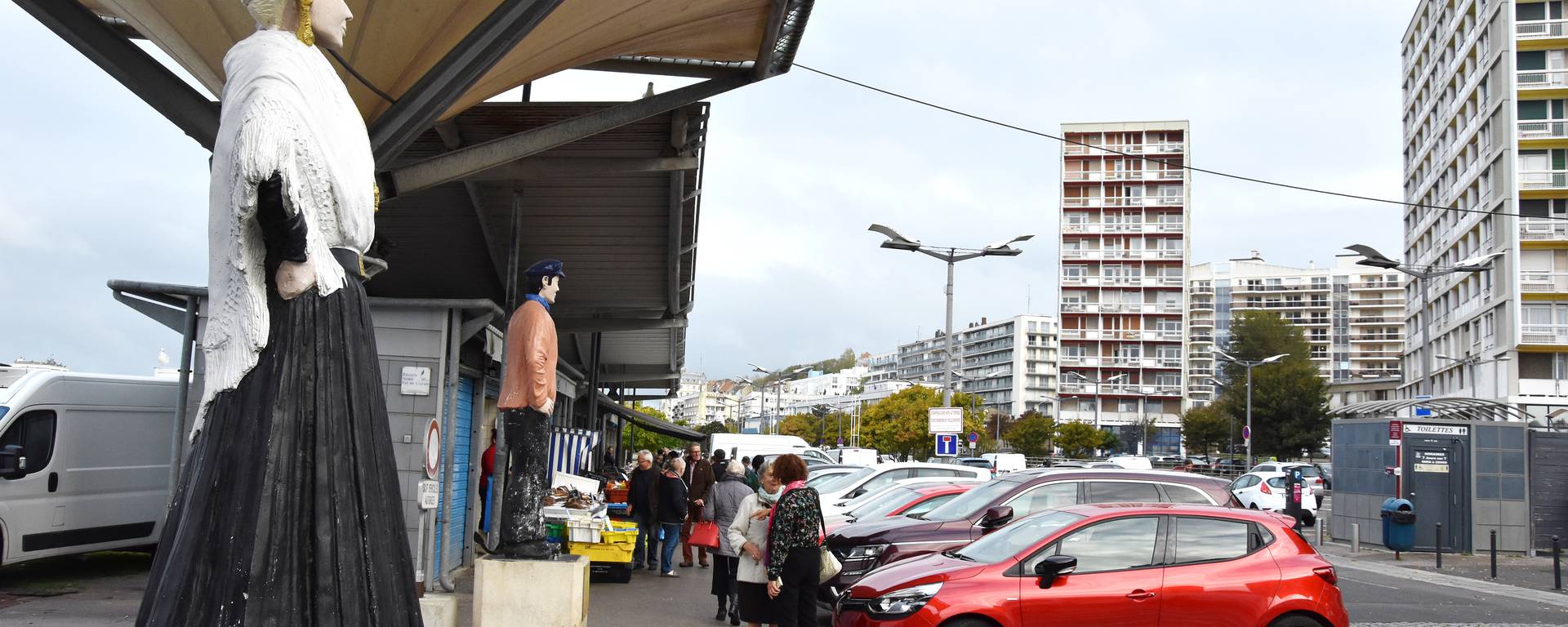 Les étals à poissons Boulogne-sur-Mer